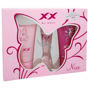 Mexx XX Nice toaletná voda pre ženy 20 ml + sprchový gél + telové mlieko