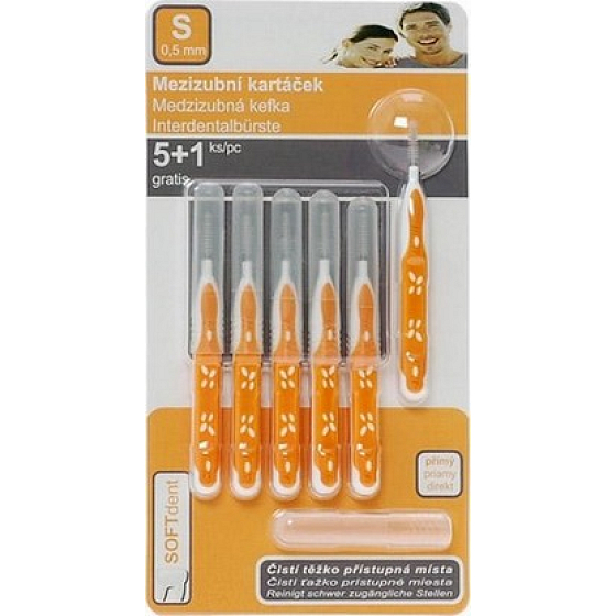 Soft Dent medzizubná kefka priamy S 0,5 mm 6 kusov