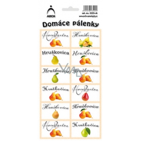 Arch Nálepky Domácej pálenky Hruškovica SK 12 etikiet