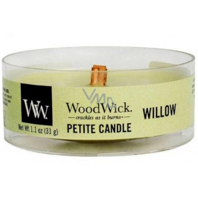 Woodwick Willow - Vrbové kvety vonná sviečka s dreveným knôtom petite 31 g