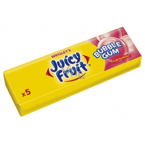 Wrigleys Juicy Fruit Original Bubble Gum žuvačky 5 kusov 35 g