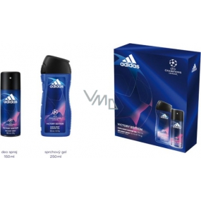 Adidas UEFA Champions League Victory Edition dezodorant sprej pre mužov 150 ml + sprchový gél 250 ml, kozmetická sada