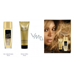 Beyoncé Rise parfumovaný deodorant sklo 75 ml + telové mlieko 75 ml darčeková sada pre ženy