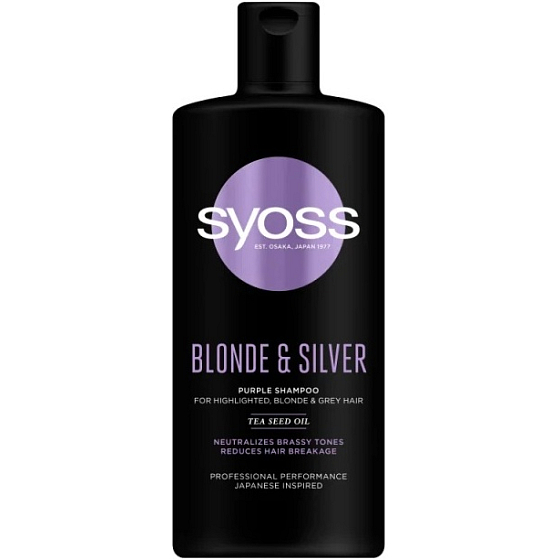 Syoss Blonde & Silver šampón pre melírované, blond a šedivé vlasy 440 ml