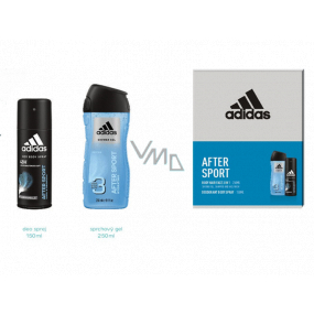Adidas After Sport deodorant sprej pre mužov 150 ml + 3v1 sprchový gél na telo, vlasy a tvár 250 ml, kozmetická sada