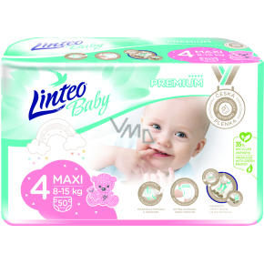 Linteo Baby Premium Maxi detské plienky 8 až 15 kg, 50 ks