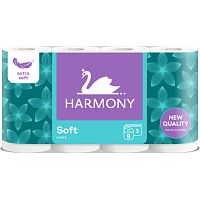 Harmony Soft 3vrstvový toaletný papier, 8 rolí, 17,5 m rola