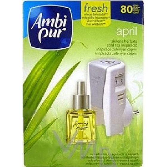 Ambi Pur April Zelený čaj elektrický osviežovač vzduchu komplet 20 ml