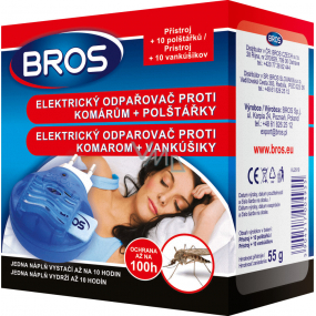 Bros Elektrický odparovač proti komárom + vankúšiky 10 kusov