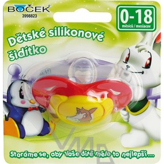 Boček Silikónové cumlík 0-18 mesiacov rôzne farby 1 kus