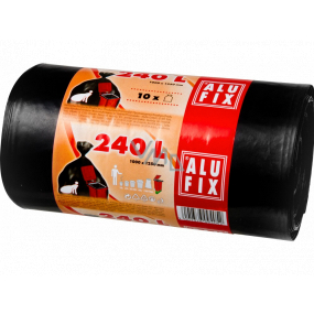 Alufix Vrecia na odpad čierne, 35 μ, 240 litrov, 100 x 125 cm, 10 kusov