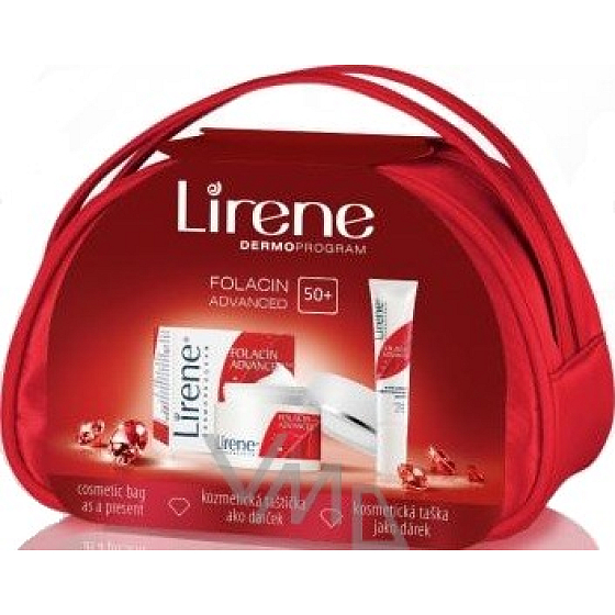 Lirene Folacin Advanced 50+ denný krém + očný krém a taštička, kozmetická sada