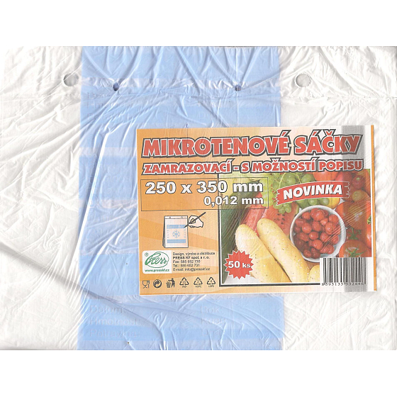 Press Mikroténové sáčky zamrazovacia s možnosťou popisu 25 x 35 cm 0,012 mm 50 kusov
