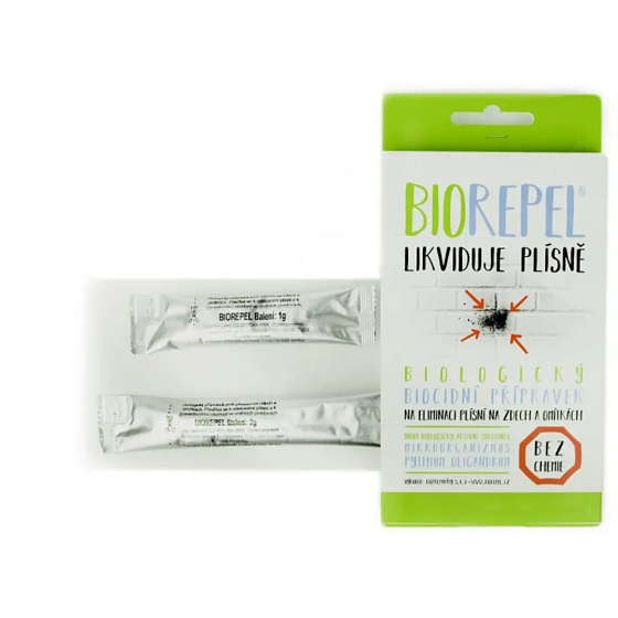 Bio Repel Biologický prípravok k potláčaniu plesní na stenách a omietkach - múdra huba 1 g + 2 g