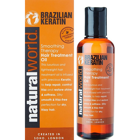 Natural World Brazilian Keratin Smoothing Therapy Hair Treatment Oil regeneračný vlasový olej 100 ml