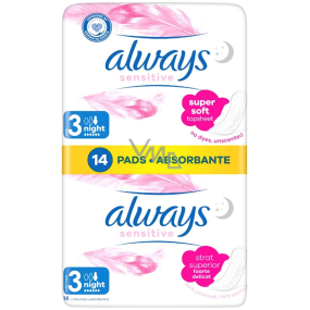 Always Sensitive Ultra Night Duo hygienické vložky s krídelkami 14 kusov