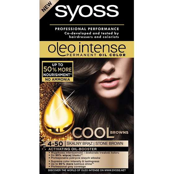 Syoss Oleo Intense Color farba na vlasy bez amoniaku 4-50 Tmavý ľadovo hnedý
