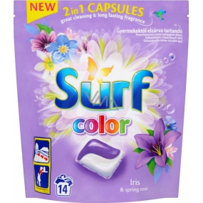 Surf Color Iris & Spring Rose kapsule na pranie farebnej bielizne 14 dávok