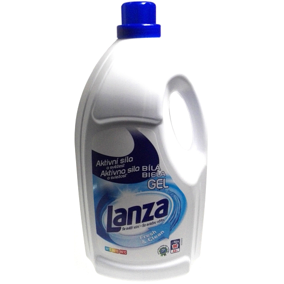 Lanza Fresh & Clean Biela gél tekutý prací prostriedok na biele prádlo 90 dávok 4,5 l