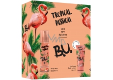BU Tropical Passion telový sprej pre ženy 200 ml + telové mlieko 50 ml, kozmetická sada