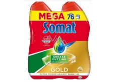 Somat Gold Gel Anti-Grease Gel s technológiou hĺbkového čistenia gél na umývanie riadu v umývačke 2 x 684 ml