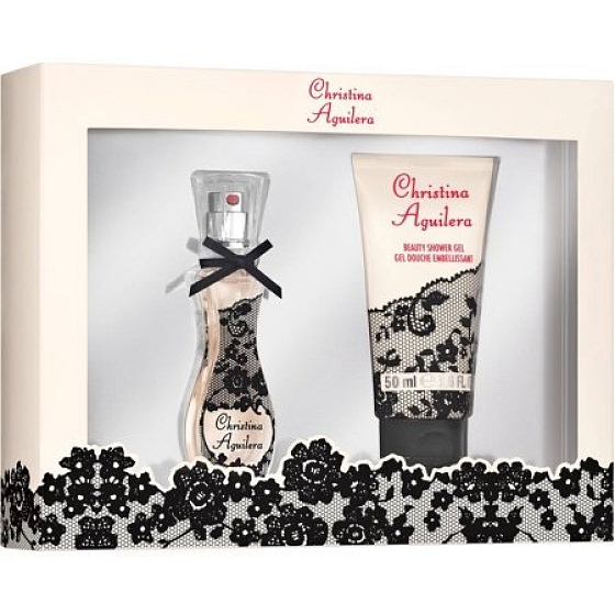 Christina Aguilera Signature toaletná voda pre ženy 15 ml + sprchový gél 50 ml, darčeková sada