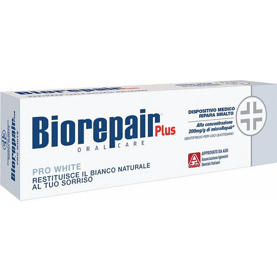 Biorepair Plus Pro White zubná pasta na odstránenie povrchovej pigmentácie 75 ml