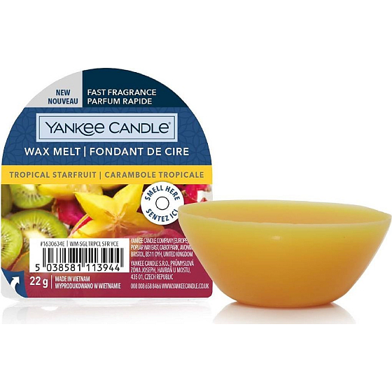 Yankee Candle Tropical Starfruit - vosk s vôňou tropickej karamboly pre aromalampy 22 g