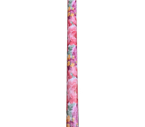 Nekupto Darčekový baliaci papier 70 x 150 cm Ružový, fialové kvety