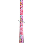 Nekupto Darčekový baliaci papier 70 x 150 cm Ružový, fialové kvety