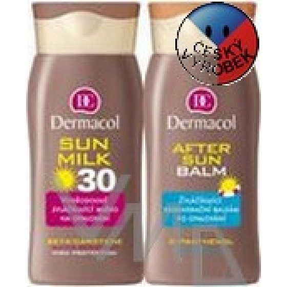 Dermacol Sun Milk SPF30 vodeodolné mlieko na opaľovanie 200 ml + After Sun Balm 200 ml, kozmetická sada