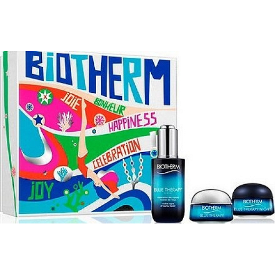 Biotherm Blue Therapy Serum pleťové sérum 50 ml + Blue Therapy Cream SPF 15 denný krém 15 ml + Blue Therapy Night Cream nočný krém 15 ml, kozmetická sada