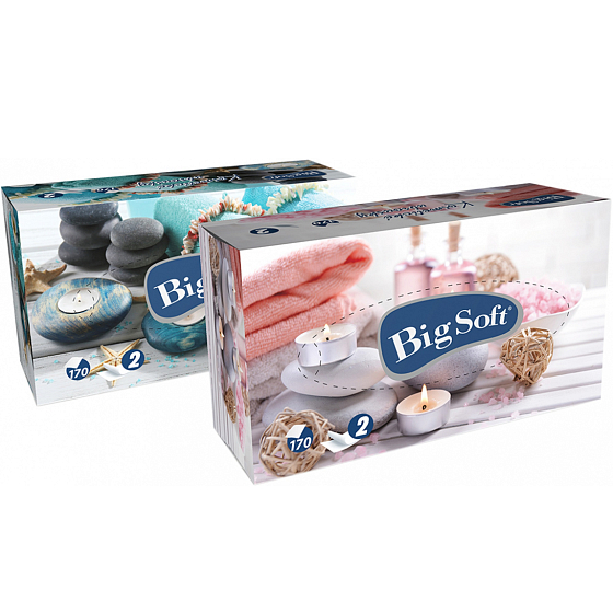 Big Soft Deluxe kozmetické obrúsky 2 vrstvové 170 kusov
