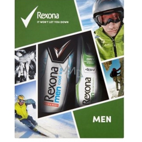 Rexona Men Dry Quantum antiperspirant deodorant sprej pre mužov 150 ml + Cool Ice sprchový gél 250 ml, kozmetická sada