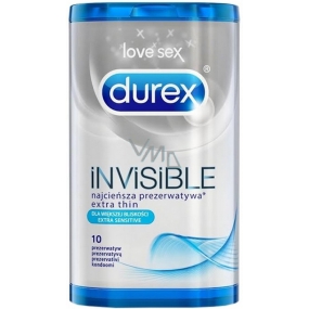 Durex Invisible Extra Thin Extra Sensitive kondómy extra tenké, extra citlivé nominálna šírka: 52 mm 10 kusov