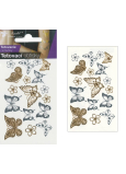 Tetovacie obtlačky zlaté a strieborné Motýle 10,5 x 6 cm
