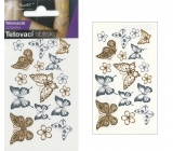 Tetovacie obtisky zlaté a strieborné Motýle 10,5 x 6 cm