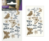 Tetovacie obtisky zlaté a strieborné Motýle 10,5 x 6 cm