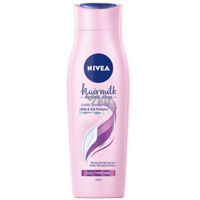 Nivea Hairmilk Natural Shine ošetrujúci šampón na unavené vlasy bez lesku 250 ml