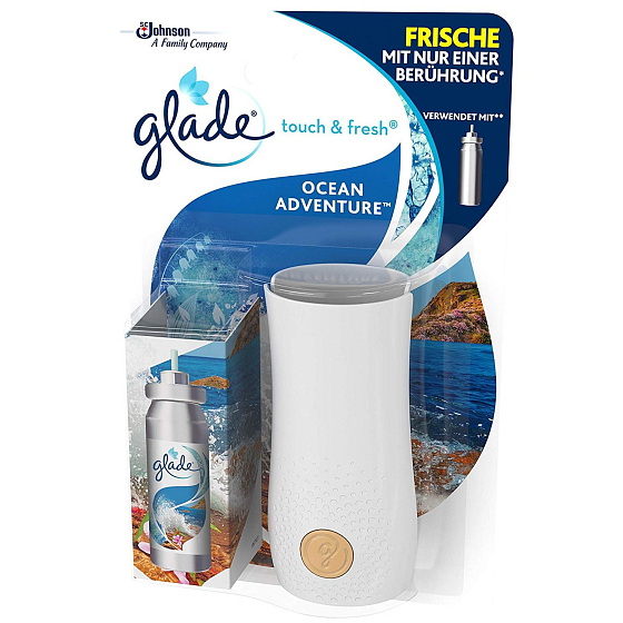 Glade Touch & Fresh Ocean Adventure osviežovač vzduchu strojček + meniteľná náplň s vôňou oceánu 10 ml