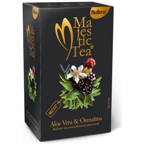 Biogena Majestic Aloe Vera & Ostružina aromatizovaný bylinný čaj, porciovaný nálevové sáčky 20 x 2,5 g