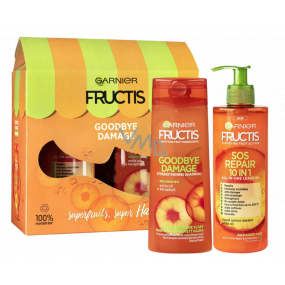 Garnier Fructis Goodbye Damage šampón na vlasy 250 ml + SOS Repair 10v1 bezoplachová starostlivosť 400 ml, kozmetická sada