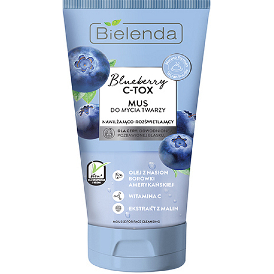 Bielenda Blueberry C-Tox Americká čučoriedka hydratačná čistiaca pleťová pena 135 g