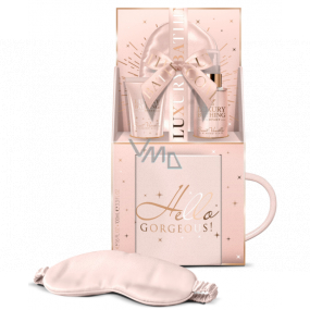 Grace Cole Sweet Vanilla & Almond Glaze maska na spanie + voňavá telová hmla 100 ml + krém na ruky 50 ml + veľký hrnček, kozmetická sada pre ženy