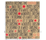 Zoewie Darčekový baliaci papier 70 x 150 cm Vianoce Simply The Best prírodný vianočný nápis