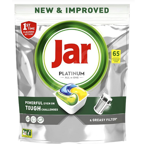 Kapsule do umývačky riadu Jar Platinum All in One Lemon 65 ks