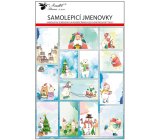Vianočné samolepiace darčekové visačky Cartoon Santa 20,5 x 31,5 cm 26 kusov
