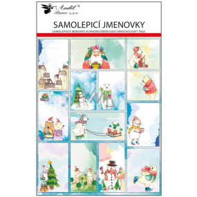 Vianočné samolepiace darčekové visačky Cartoon Santa 20,5 x 31,5 cm 26 kusov