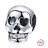 Charm Striebro 925 Lebka so zirkónovými zubami, korálka na náramok Halloween