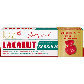 Lacalut Sensitive zubná pasta + zubná niť, 75 ml